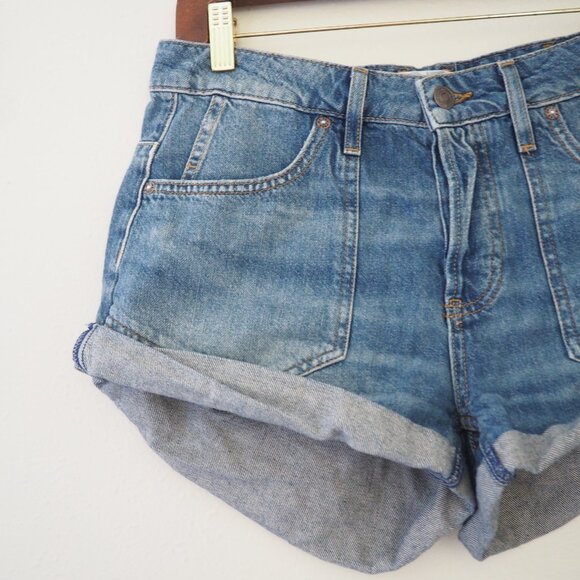 We The Free People Beginners Luck Slouch Denim Shorts sz 27 - Picture 6 of 7